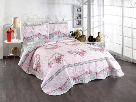 Berre Printed Quilted Double Bedspread Pink