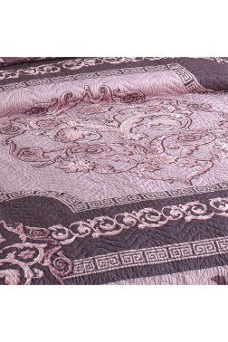 Çeyiz Diyarı - Berry Quilted Bedspread Set 3pcs, Coverlet 250x260, Pillowcase 50x70, Double Size, Full Size, Full Bed Çeyiz Diyarı - Berry Quilted Bedspread Set 3pcs, Coverlet 250x260, Pillowcase 50x70, Double Size, Full Size, Full Bed