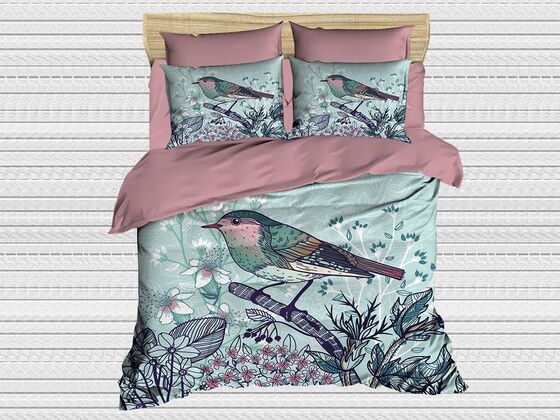 Digital Printed 3d Double Duvet Cover Set Bird