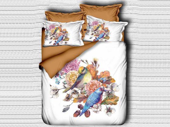 Digital Printed 3d Double Duvet Cover Set Birds