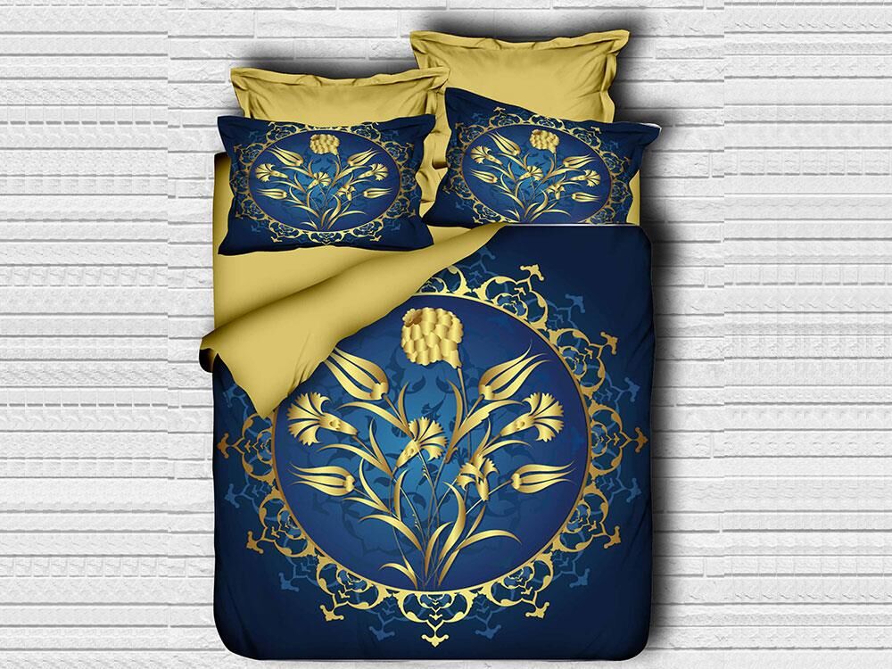 Best Class Digital Printed 3d Double Duvet Cover Set Blue Wheat 