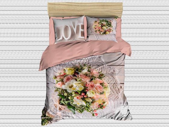 Digital Printed 3d Double Duvet Cover Set Flowers