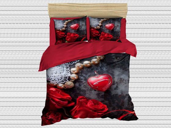  Best Class Digital Printed 3d Double Duvet Cover Set Heart Pendant