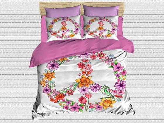 Digital Printed 3d Double Duvet Cover Set Hippie