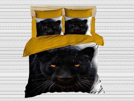 Digital Printed 3d Double Duvet Cover Set Jaguar