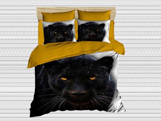 Digital Printed 3d Double Duvet Cover Set Jaguar