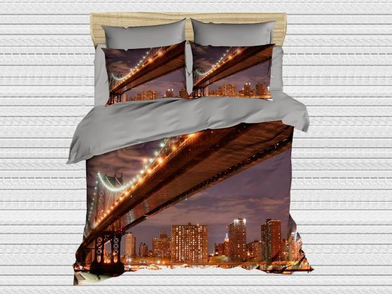 Digital Printed 3d Double Duvet Cover Set Lights