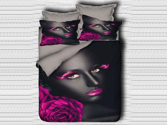 Digital Printed 3d Double Duvet Cover Set Miss Puce