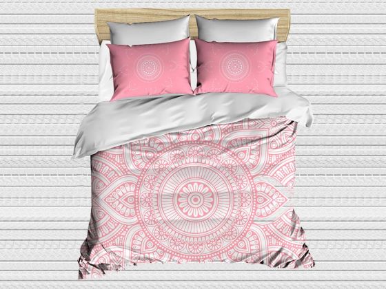 Digital Printed 3d Double Duvet Cover Set Pattern Pink