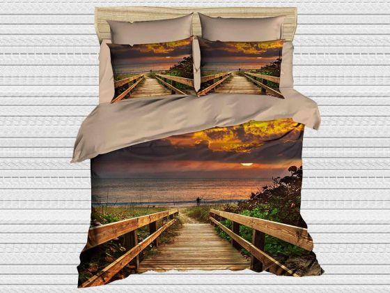 Digital Printed 3d Double Duvet Cover Set Peace