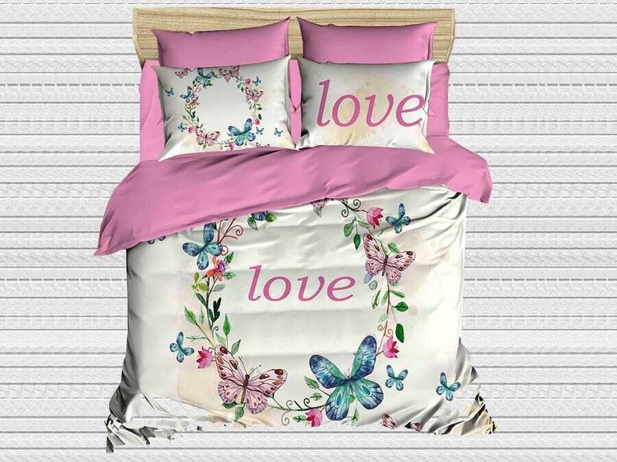 Best Class - Best Class Digital Printed 3d Double Duvet Cover Set Pink Love Best Class - Best Class Digital Printed 3d Double Duvet Cover Set Pink Love