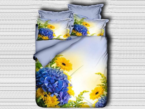 Digital Printed 3d Double Duvet Cover Set Posy