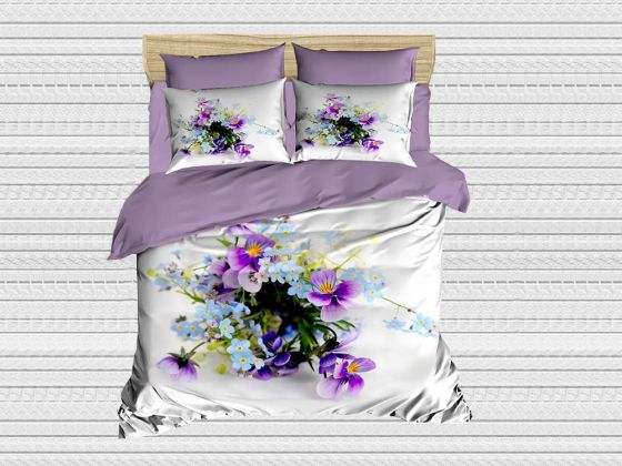  Best Class Digital Printed 3d Double Duvet Cover Set Puce Daisy