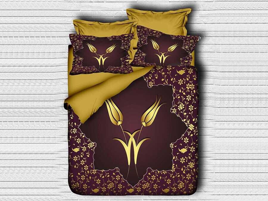 Best Class - Best Class Digital Printed 3d Double Duvet Cover Set Purple Wheat Best Class - Best Class Digital Printed 3d Double Duvet Cover Set Purple Wheat
