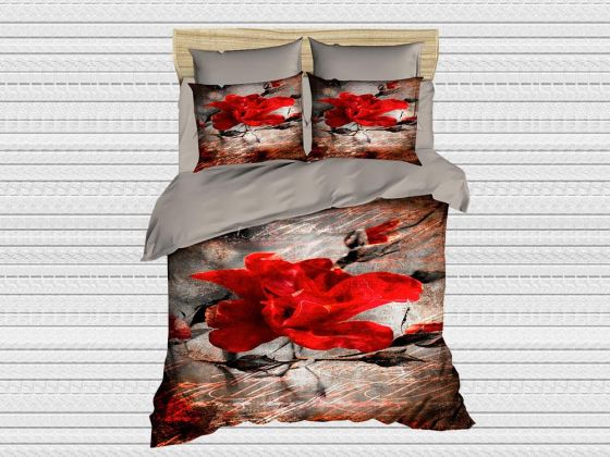 Digital Printed 3d Double Duvet Cover Set Red