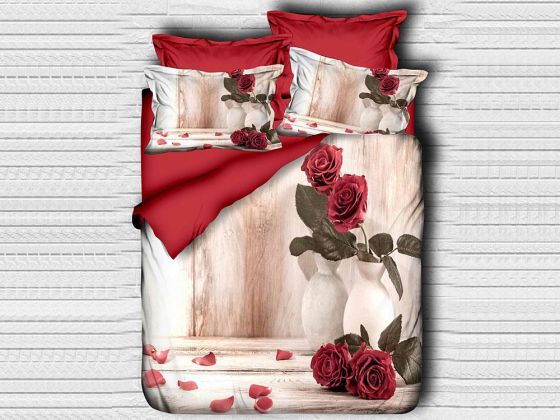 Digital Printed 3d Double Duvet Cover Setı Rose