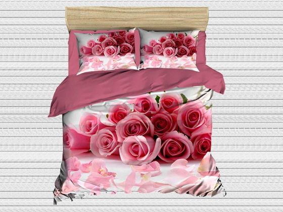 Digital Printed 3d Double Duvet Cover Set Roses