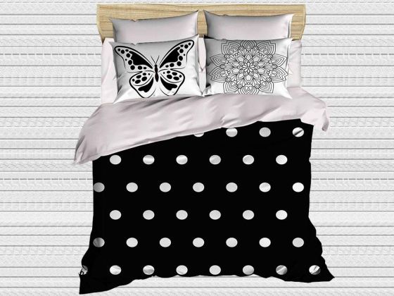 Digital Printed 3d Double Duvet Cover Set Spot Black