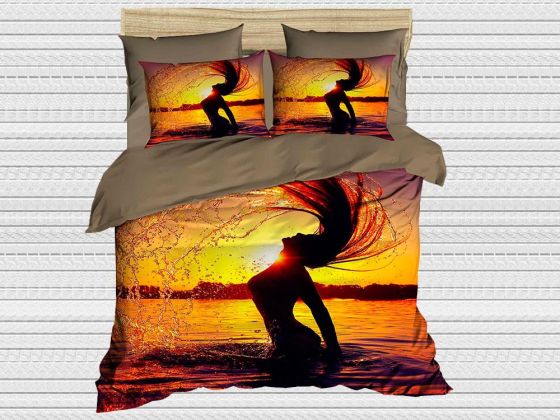 Digital Printed 3d Double Duvet Cover Set Sunset