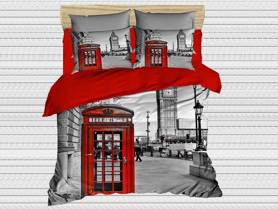 Digital Printed 3d Double Duvet Cover Set Telephone