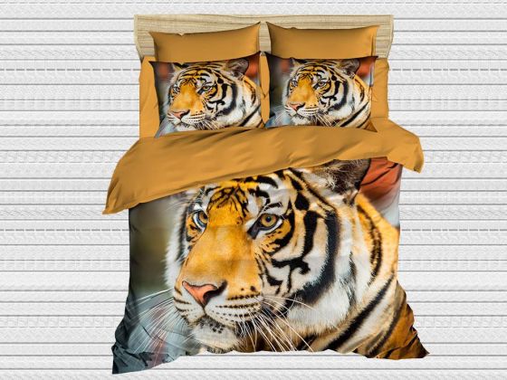 Digital Printed 3d Double Duvet Cover Set Tiger
