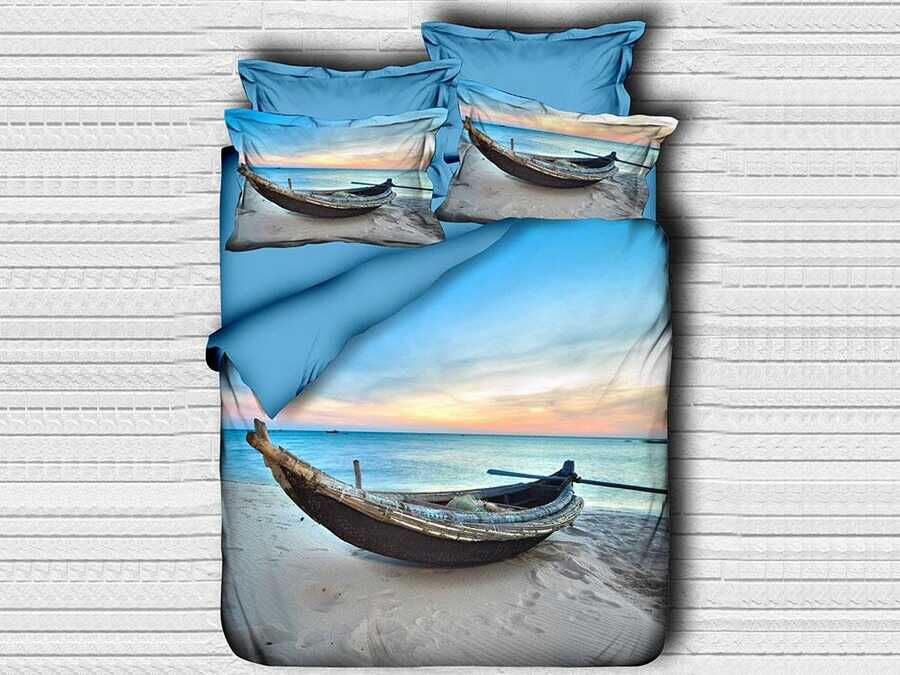Digital Printed 3d Double Duvet Cover Set Beach