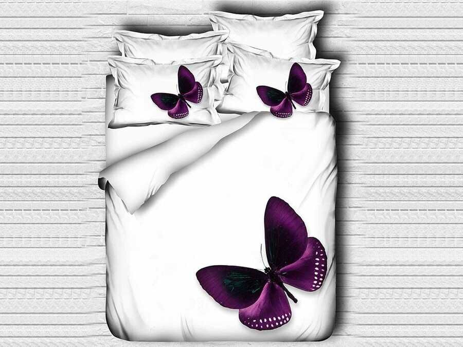 Digital Printed 3d Double Duvet Cover Set Butterfly