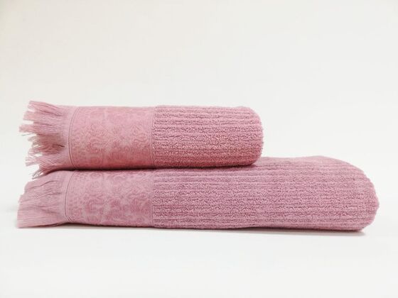 Biella Double Cotton Bath Towel Set - Autumn Rose