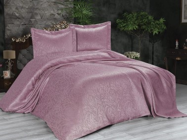 Çeyiz Diyarı - Bilbao Bedspread Set 3pcs, Coverlet 240x250, Pillowcase 50x70, Double Size, Powder Çeyiz Diyarı - Bilbao Bedspread Set 3pcs, Coverlet 240x250, Pillowcase 50x70, Double Size, Powder