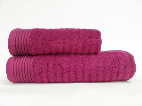 Bonisia Double Cotton Bath Towel Set - Claret Red