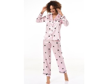 Brielle Satin Pajamas Set 5673 Powder - Thumbnail