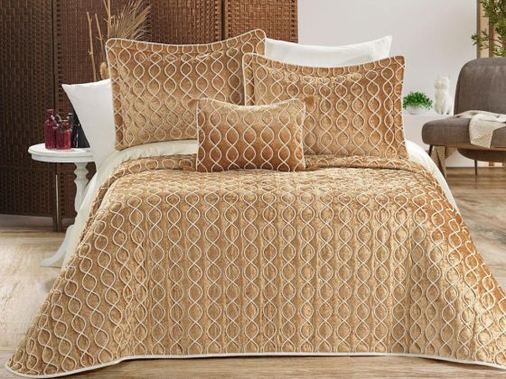 Brillance Quilted Bedspread Set 4 pcs, Coverlet 250x250, Pillowcase 50x70, Cushion Cover 35x50