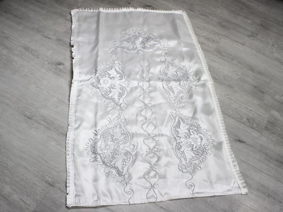 Buğlem Embroidered Luxury Satin Prayer's Rug - Silver