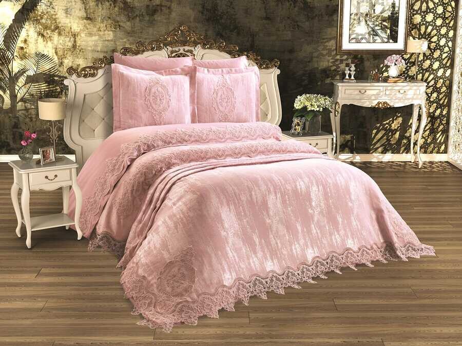 Dowry World - Bulut طقم عرائسي مطرز لون وردي فاتح Dowry World - Bulut طقم عرائسي مطرز لون وردي فاتح