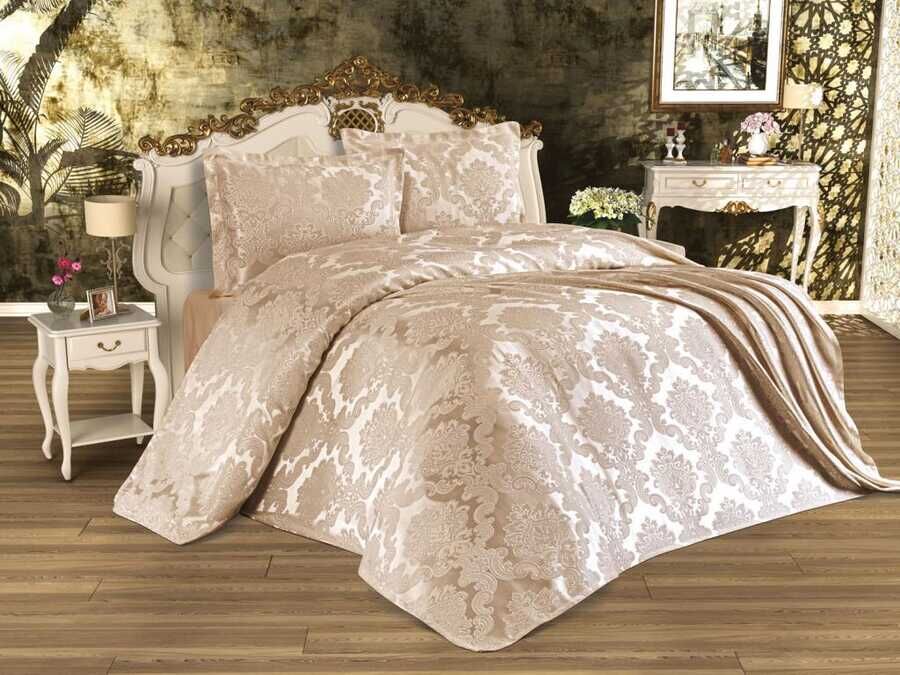  Busem Jacquard Chenille Single Bed Cover Cappuncio 