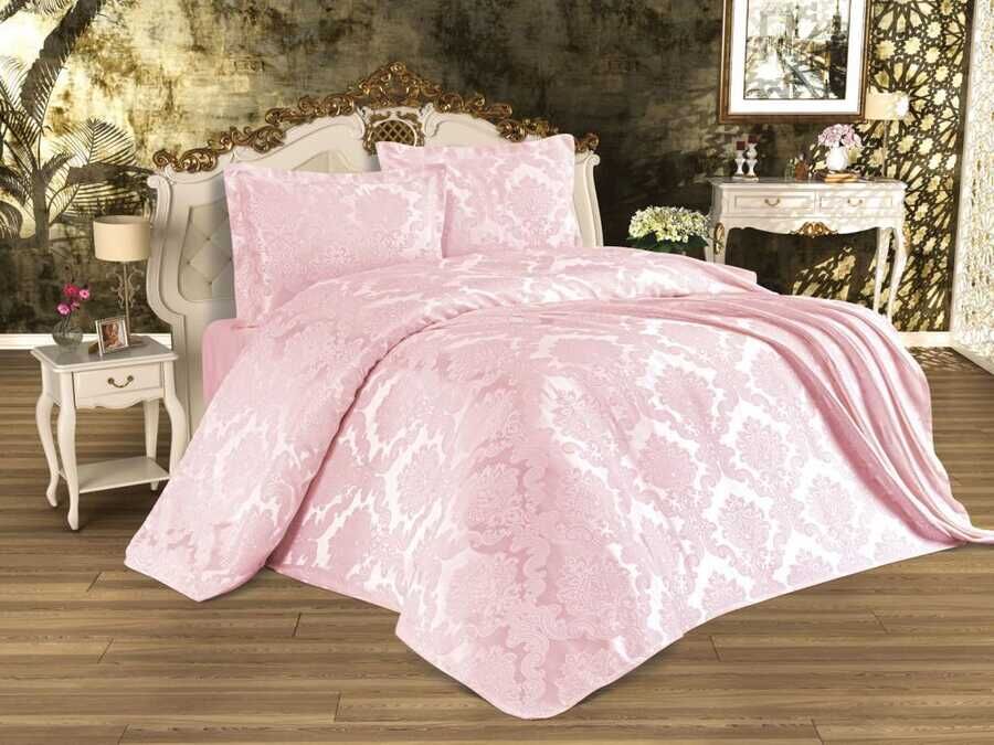  Busem Jacquard Chenille Single Bed Cover Powder