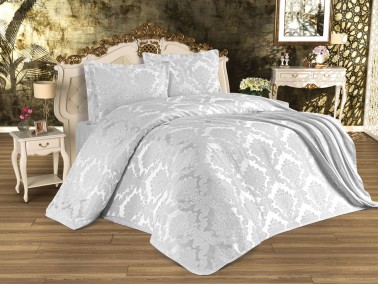  Busem Jacquard Chenille Bed Cover Gray - Thumbnail