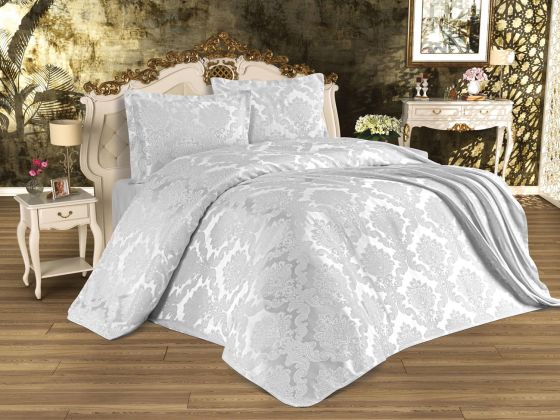  Busem Jacquard Chenille Bed Cover Gray