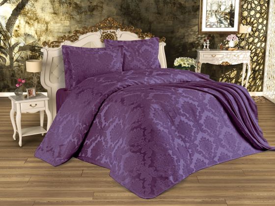  Busem Jacquard Chenille Bed Cover Plum