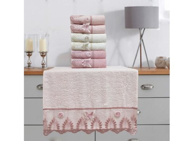 Çeyiz Diyarı - Butterfly Cotton 6 Pcs Hand Face Towel Çeyiz Diyarı - Butterfly Cotton 6 Pcs Hand Face Towel