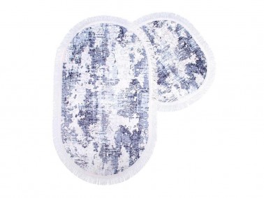 Çeyiz Diyarı - Came Oval Bath Mat Set 2 Pcs Gray Çeyiz Diyarı - Came Oval Bath Mat Set 2 Pcs Gray