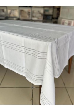 Carinna Life Rectangle Tablecloth 160 x 220 cm, %100 Polyester Fabric, White - Thumbnail