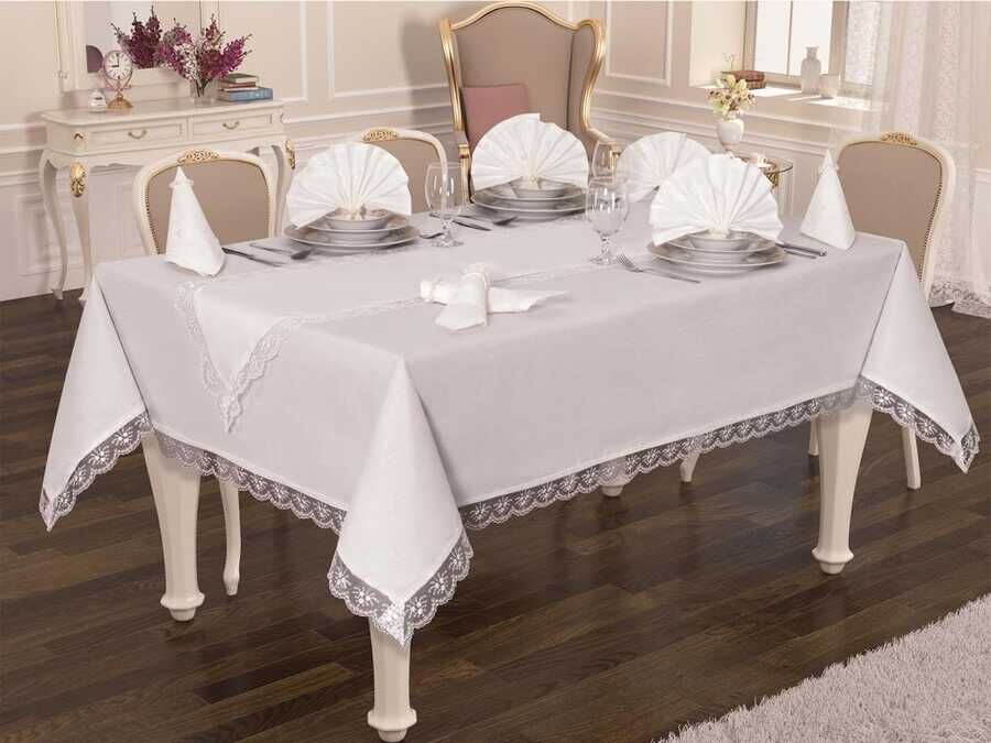 Carisma Table Cloth Set Cream for 12 Persons