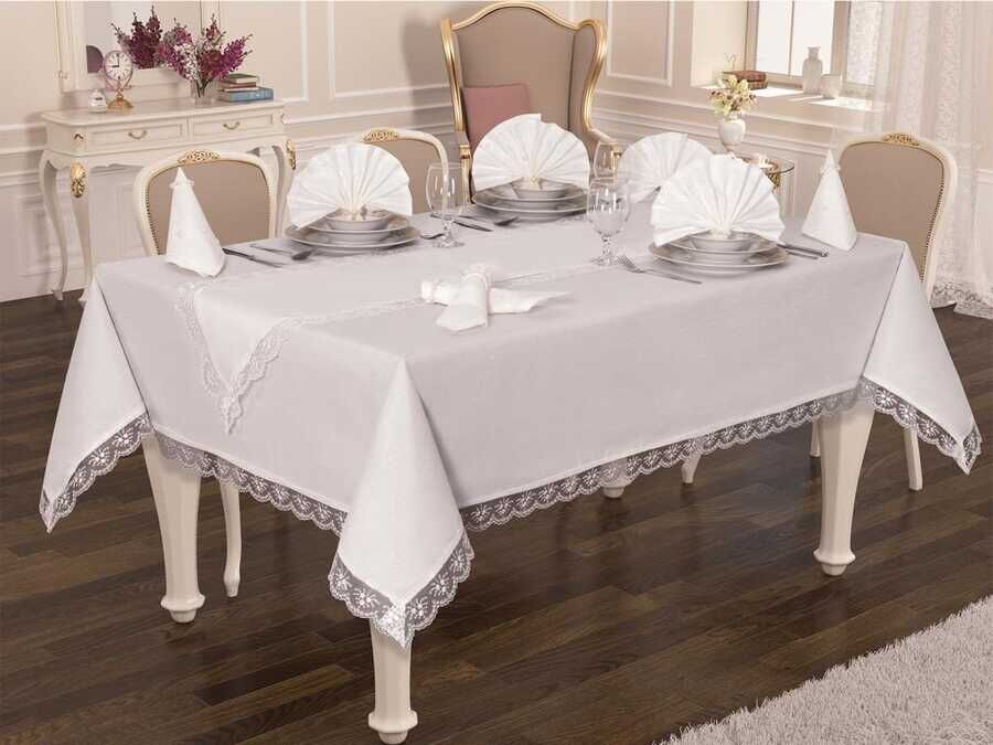 Carisma Table Cloth Set Cream for 12 Persons