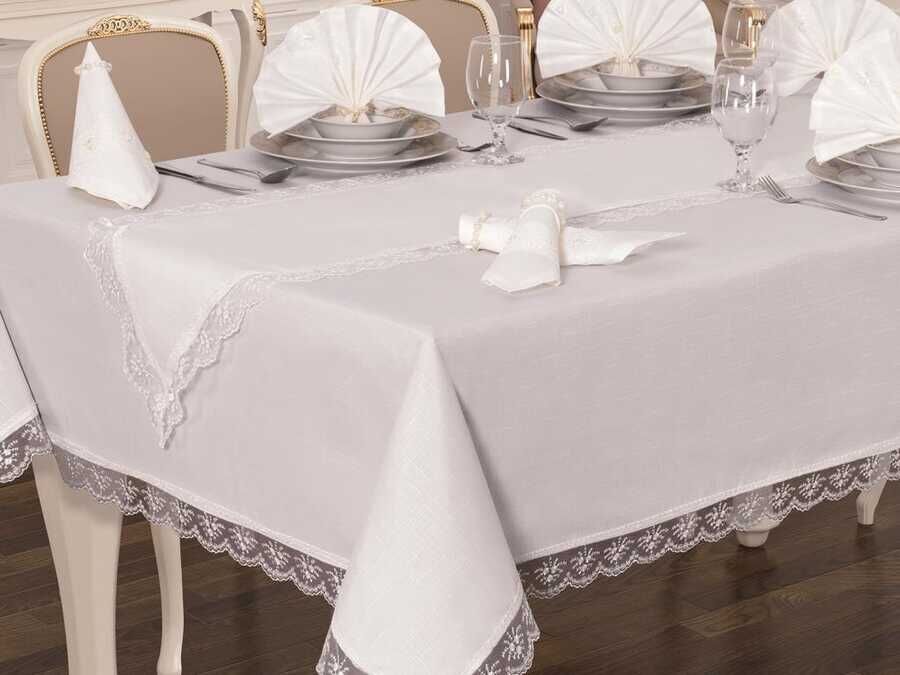 Carisma Table Cloth Set Cream for 12 Persons