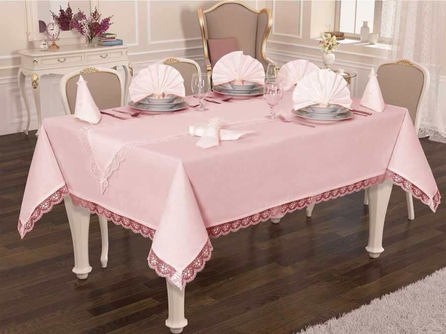 Dowry World - Carisma Table Cloth Set Powder for 12 Persons Dowry World - Carisma Table Cloth Set Powder for 12 Persons