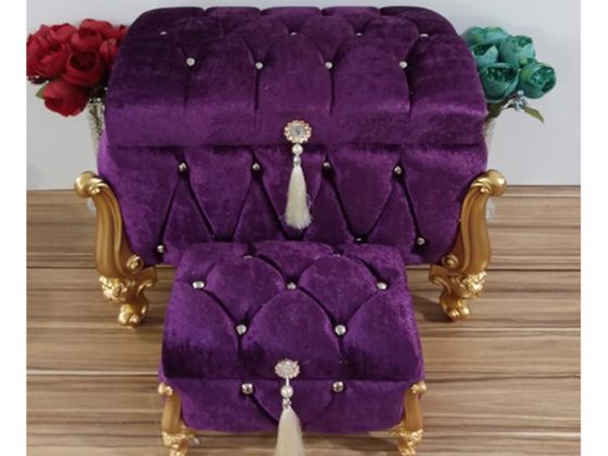 Carlota Split Square 2 Pack Dowry Chest Purple