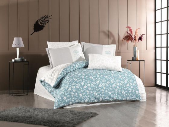 Carmen Double Duvet Cover Set Turquoise