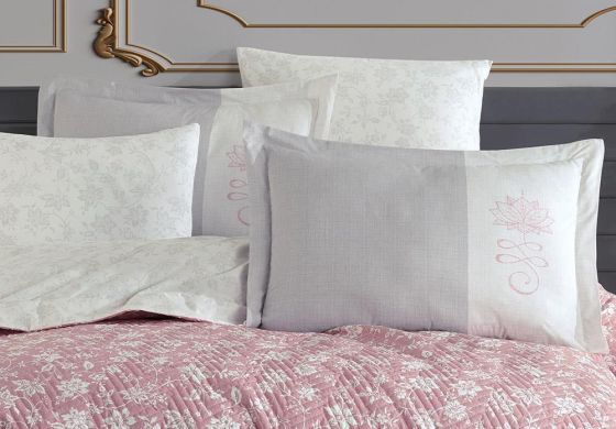 Carmen Double Quilted Duvet Cover Set Dried Rose