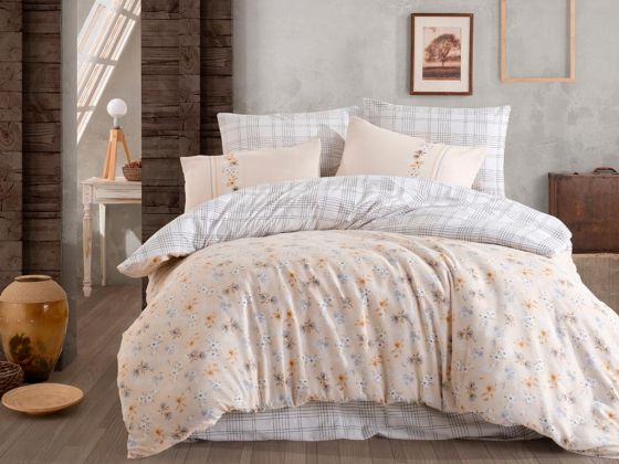 Carmen Single Duvet Cover Set Cream